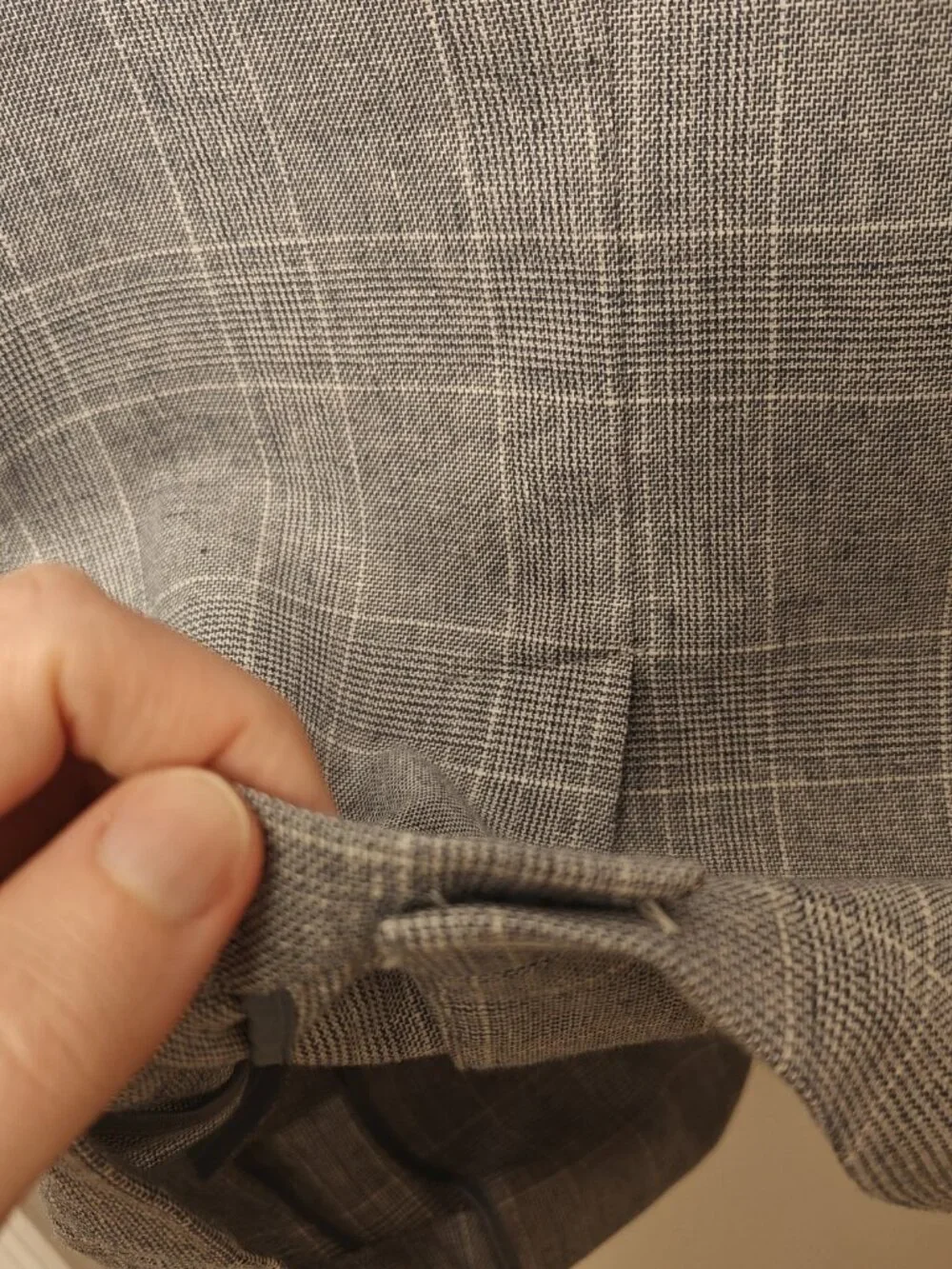 Banana Republic 36S glen plaid 55% linen 45% cotton glen blue tailored unlined